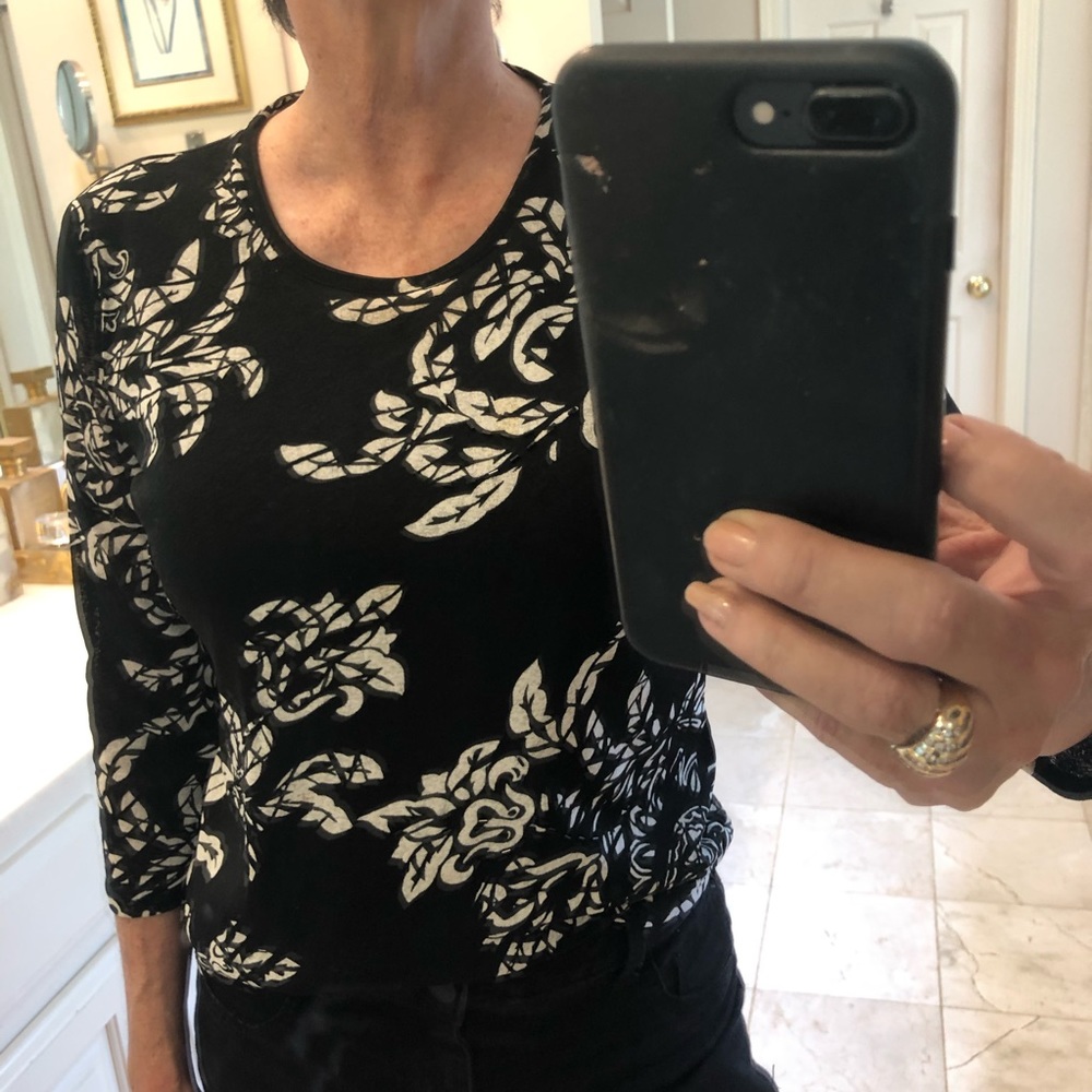 Black & White design long sleeve T style, Sz S - Picture 2 of 11